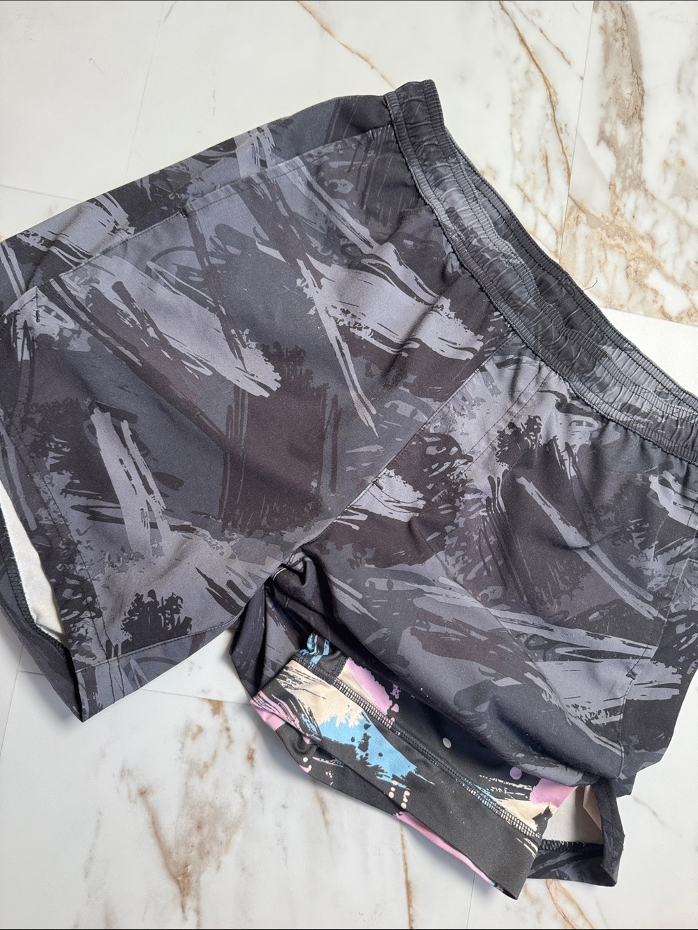 Maamgic All Over Print Lined Gym Shorts Bright Trendy workout running